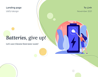 Landing page for social project "Batteries, give up!"