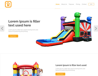 UI & UX design for Bounce House Rental Company