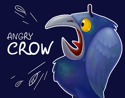 Crow character design for commercial