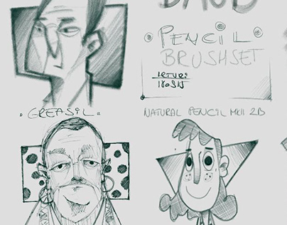 DAUB Pencil brushset, reference face sketches