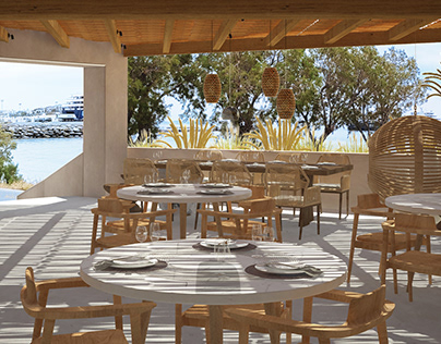 3d renderings for Kalopsia restaurant, Tinos