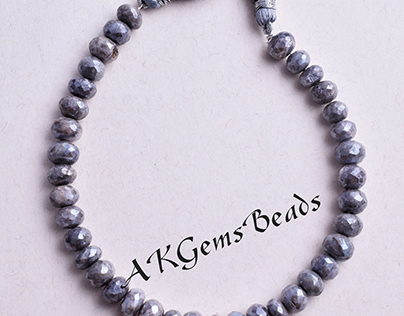 Silver Gray Moonstone Coated Silverite Gemstone Beads