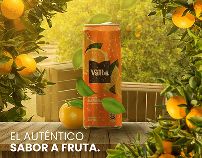 Fotomontaje Jugo del Valle: El Auténtico Sabor a Fruta.