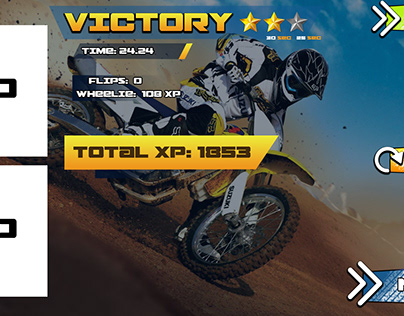 Victory Panel Of Biker Rider Game UI