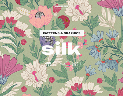 Silk Botanical Pattern and Flowers