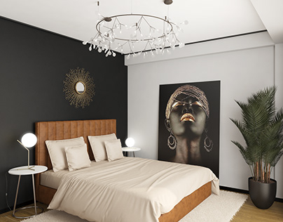bedroom interior design and viz