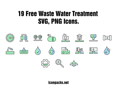 19 Waste Water Treatment SVG, PNG Icons