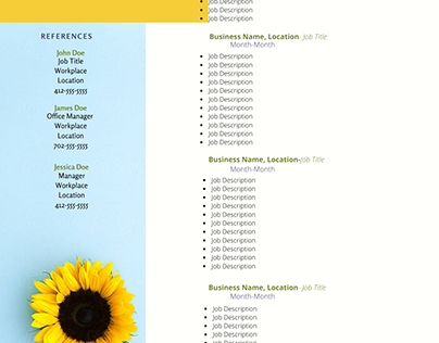 Sunflower Resume
