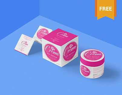 Free Beautiful Cosmetic Cream Mockup
