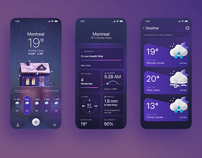 Weather forecast mobile app UI design