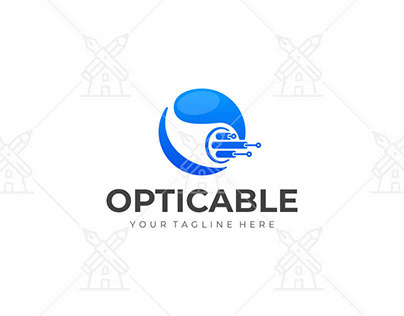 Optical fiber cable logo design