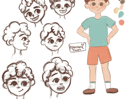 Expression sheet for young boy