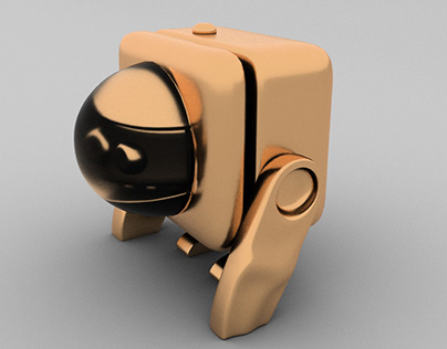 Robot con textura de cobre