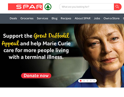 Marie Curie - Great Daffodil Appeal, Spar landing page