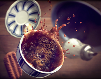 falling coffee