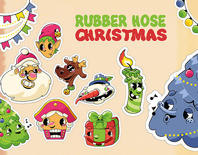 Retro Groovy Christmas sticker pack
