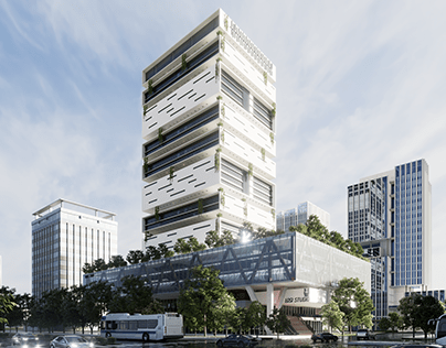 CGI - Modern City Tower Render in D5render