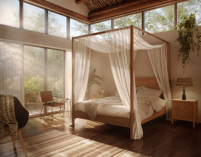 Warm bedroom in Bali