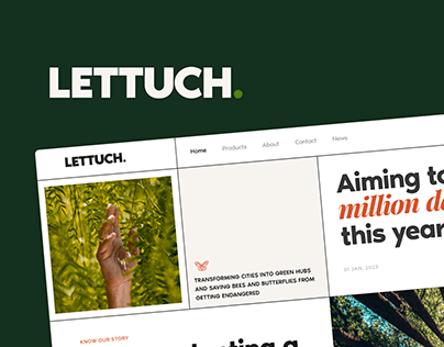 A web design for a go green brand 🍀