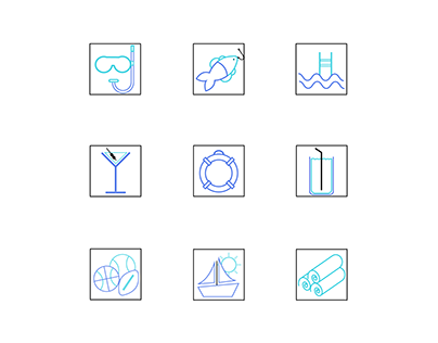 Icons for a beach resort
