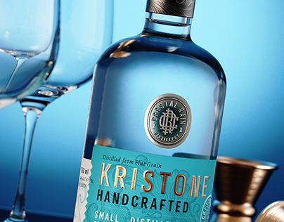 Kristone Craft Gin Label Design by the Labelmaker