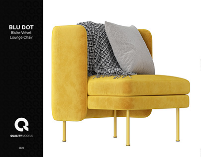 3d models | BLU DOT Bloke Velvet Lounge Chair