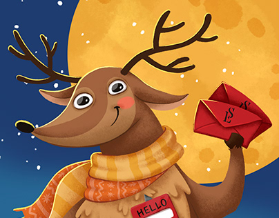 Scarlet Envelope Christmas cards illustration