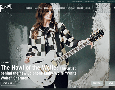 Gibson Guitar Blog Page Redesign