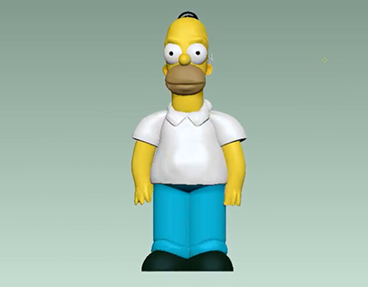 3D model of Homer Simpson with process