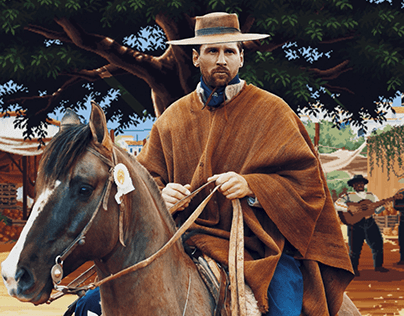 Lionel Messi Argentina Cowboy Style Motion