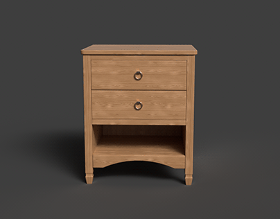 Bedside table as game asset with blender and Substance