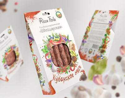 Ricca Festa salami packaging design