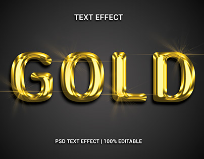 Gold 3D Text Effect Design