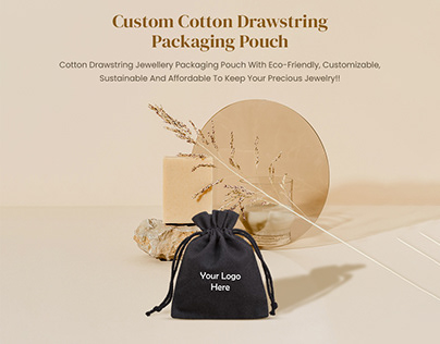 custom cotton Drawstring Pouch