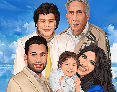 Custom Digital Family Portrait