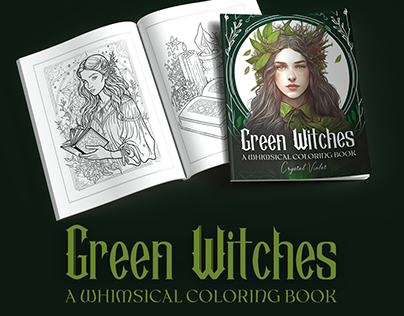 Green Witches Coloring Book Cover And Interior