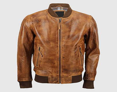 Brown Bomber Lambskin Leather Jacket