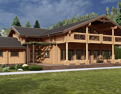 Wooden mansion for a large family