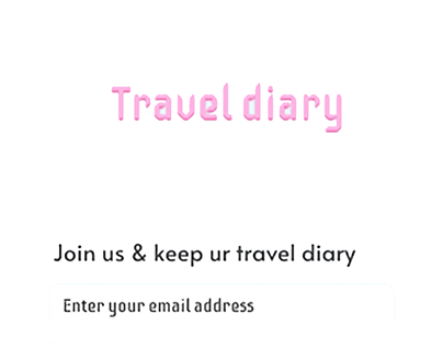 Travel Diary App Login screen UI