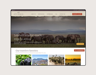 Website redesign for IntoAfrica Travel Agency