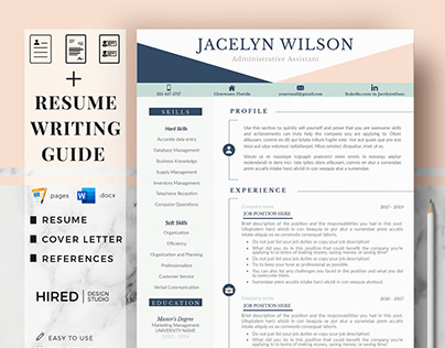 Administrative Resume Template for MS Word & Pages