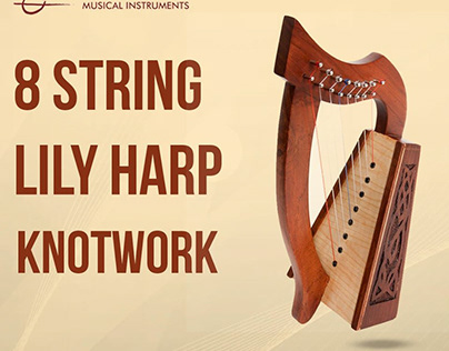 8 String Lily Harp Knotwork