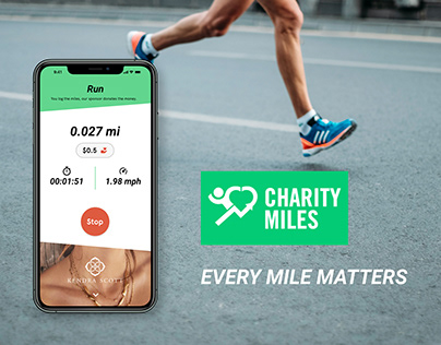 Charity Miles mobile app Redesign