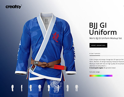 Brazilian Jiu Jitsu Uniform BJJ GI Mockup Set