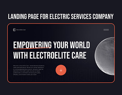 landig page for electric services company