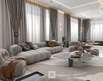Cozy Modern Villa Reception & Living 🤍🧡🤎