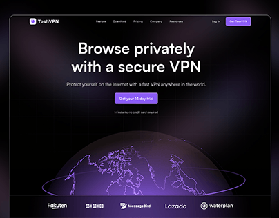VPN Saas Software Website Landing Page