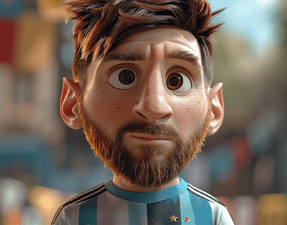 Leonel Messi como personaje de Pixar 3D