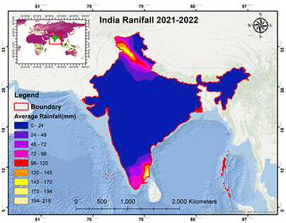 Annual average Rainfall in INDIA