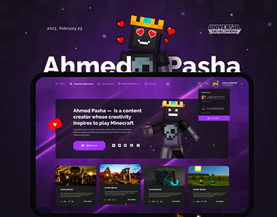 Web-Design for YouTuber AhmedPasha